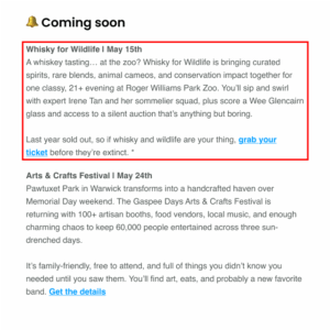 Coming Soon Event - Weekly Roundup