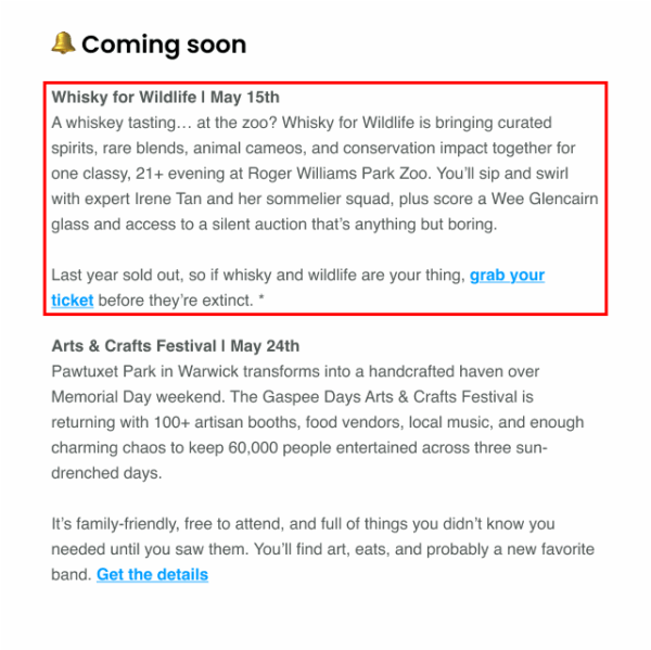 Coming Soon Event - Weekly Roundup