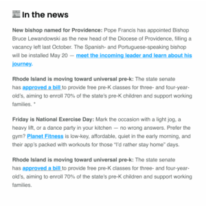 News Placement - Weekly Roundup