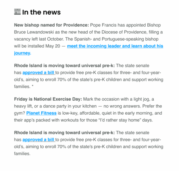 News Placement - Weekly Roundup
