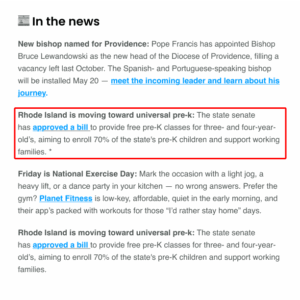 News Placement - Weekly Roundup