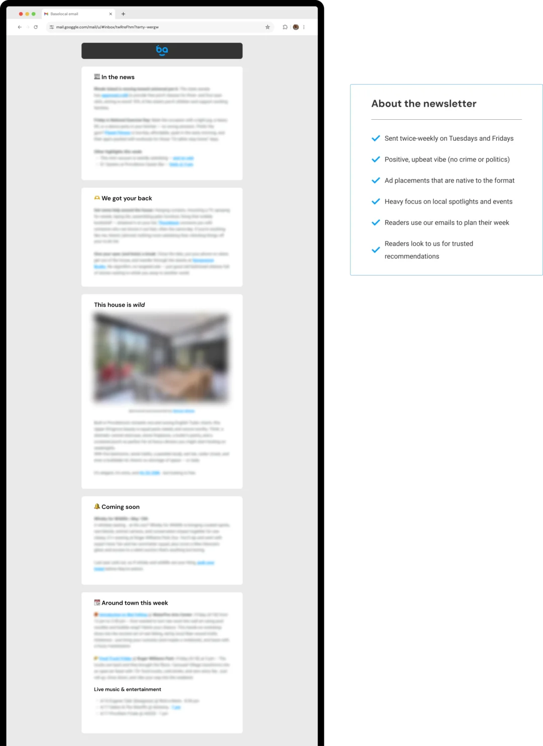 Sample of our newsletter