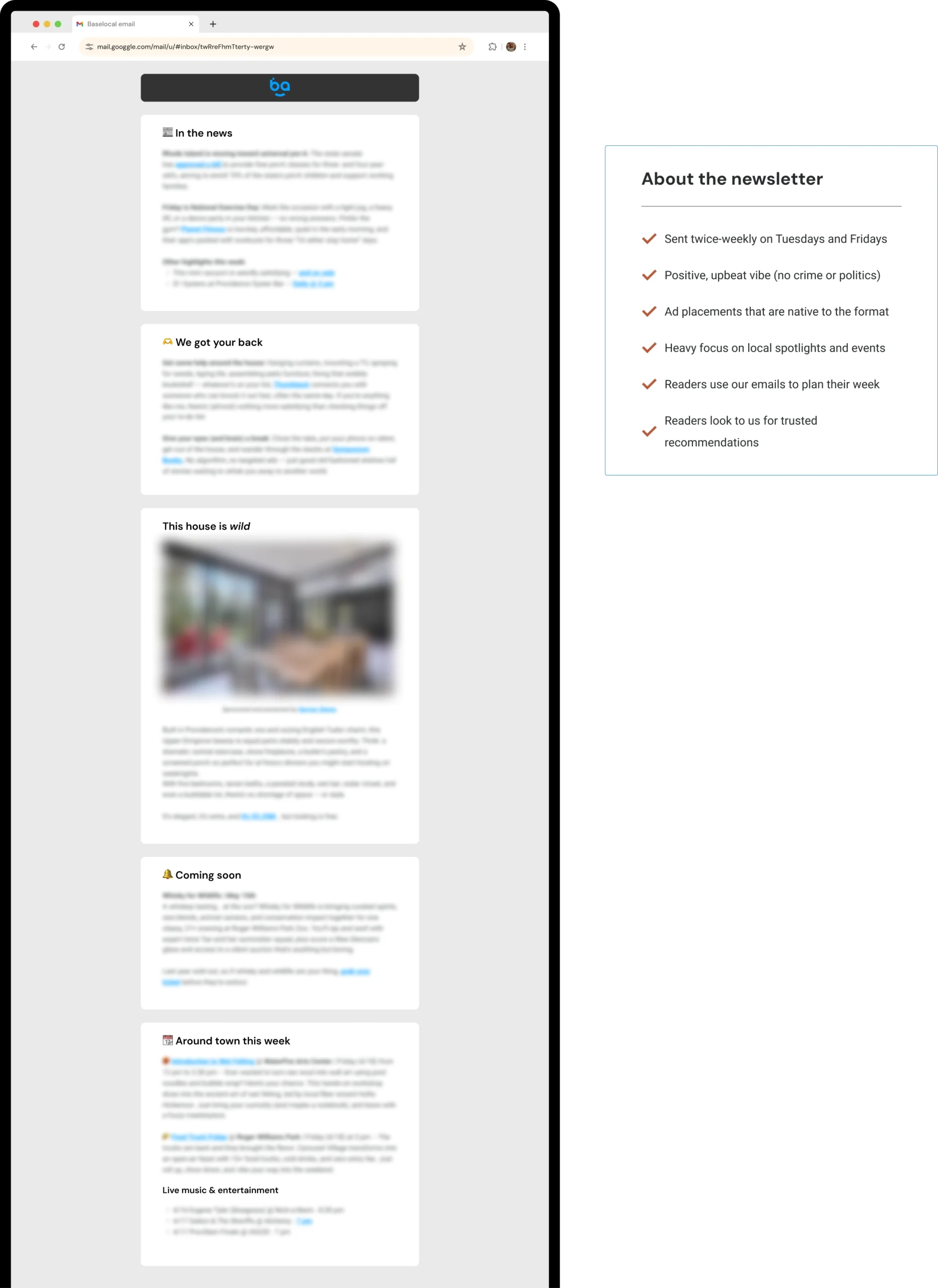 Sample of our newsletter